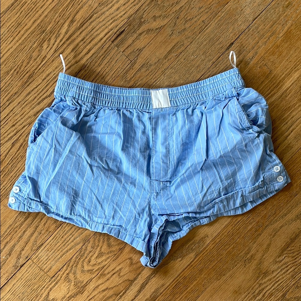 Zara light Blue Pinstripe Women's Lounge Shorts M